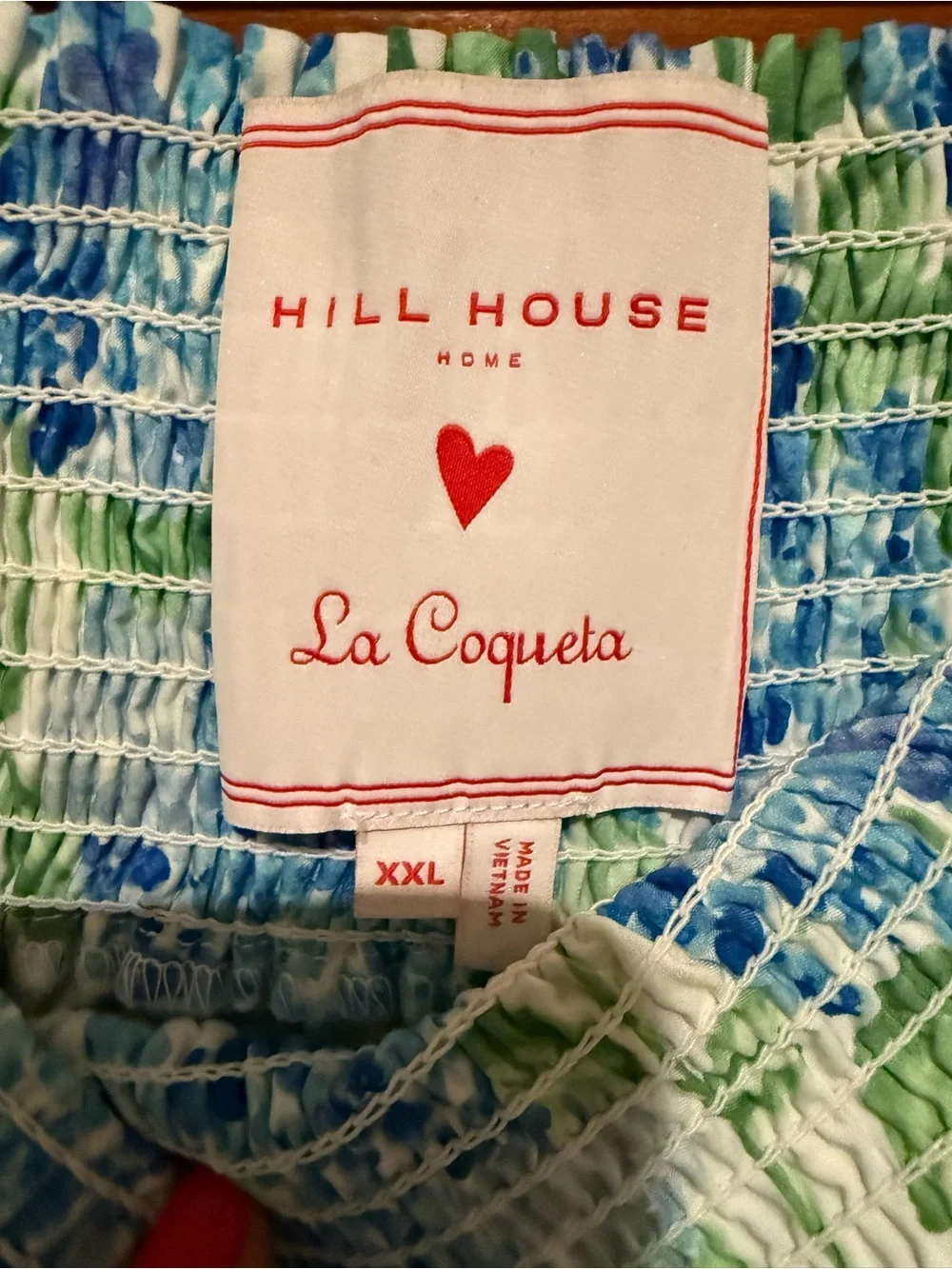 Hill House Home Blue and Green Smocked Waist Maxi